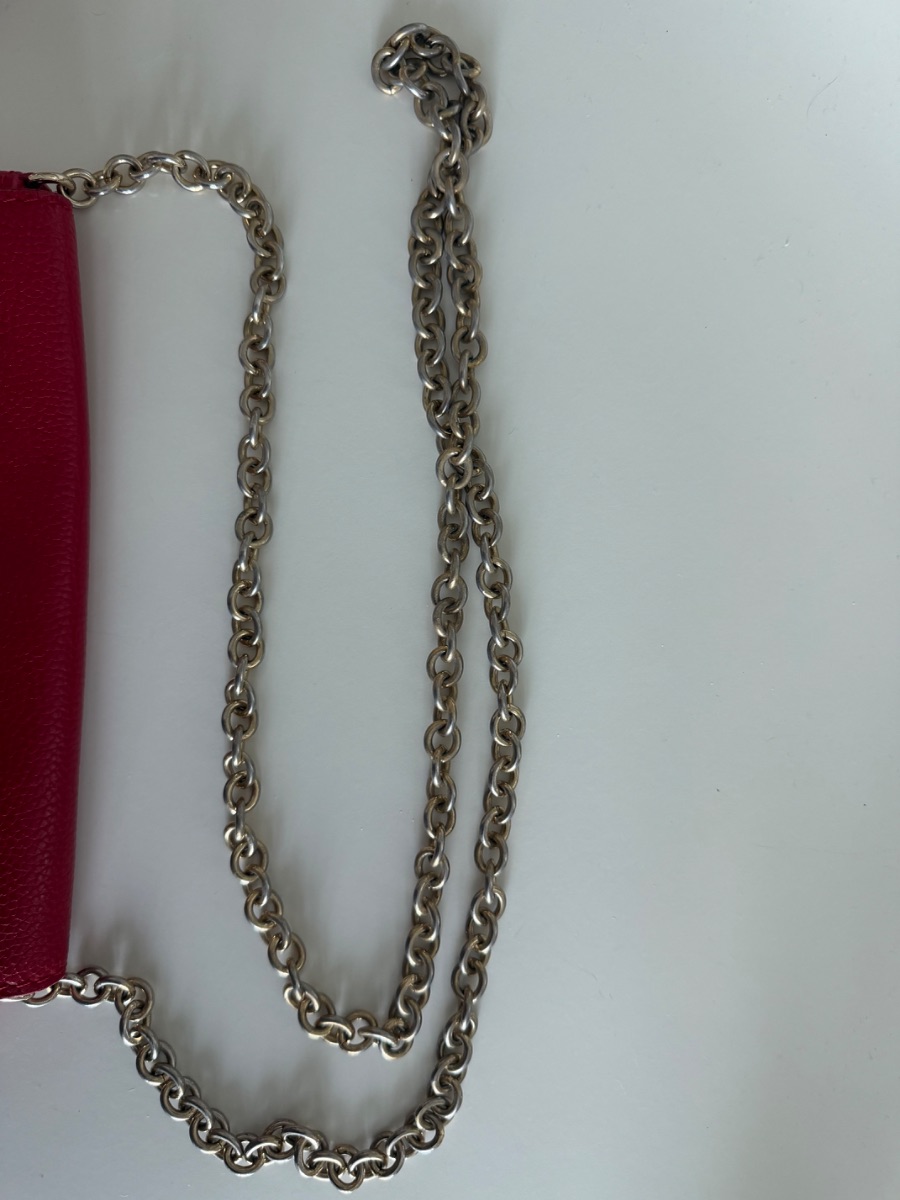 Red leather Carolina Herrera crossbody shoulder bag photo 3