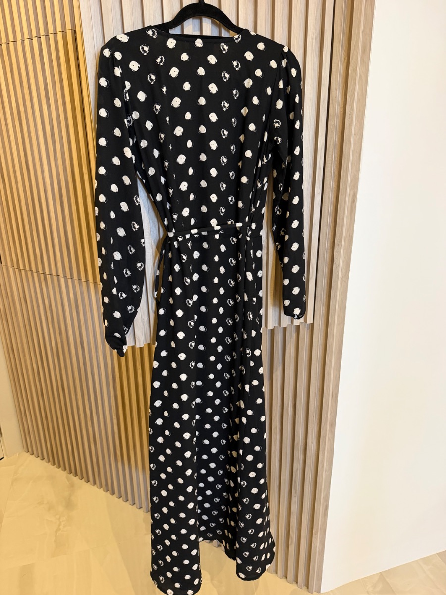 Black and white polka dot, Dancing Leopard wrap dress