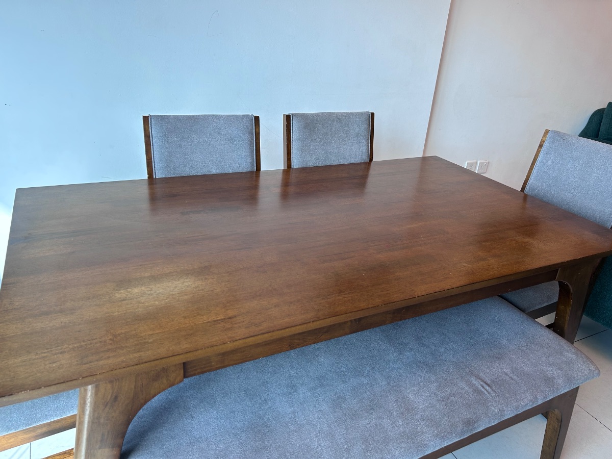 Home Centre Dining table set with 4 chairs and 1 bench photo 2