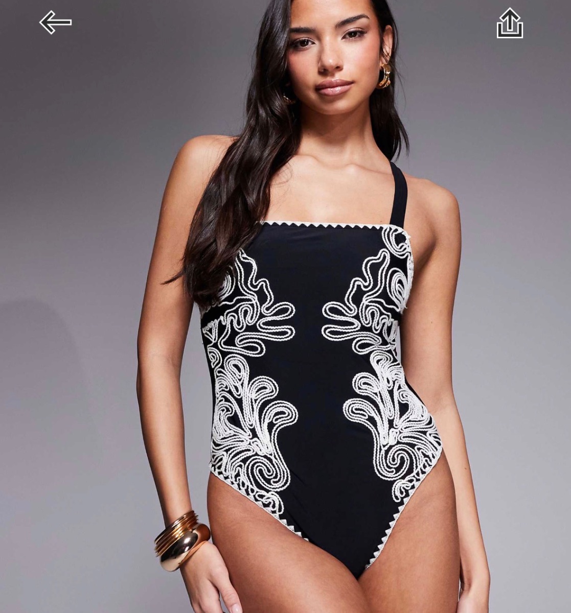 River Island Embroidered Swimsuit
