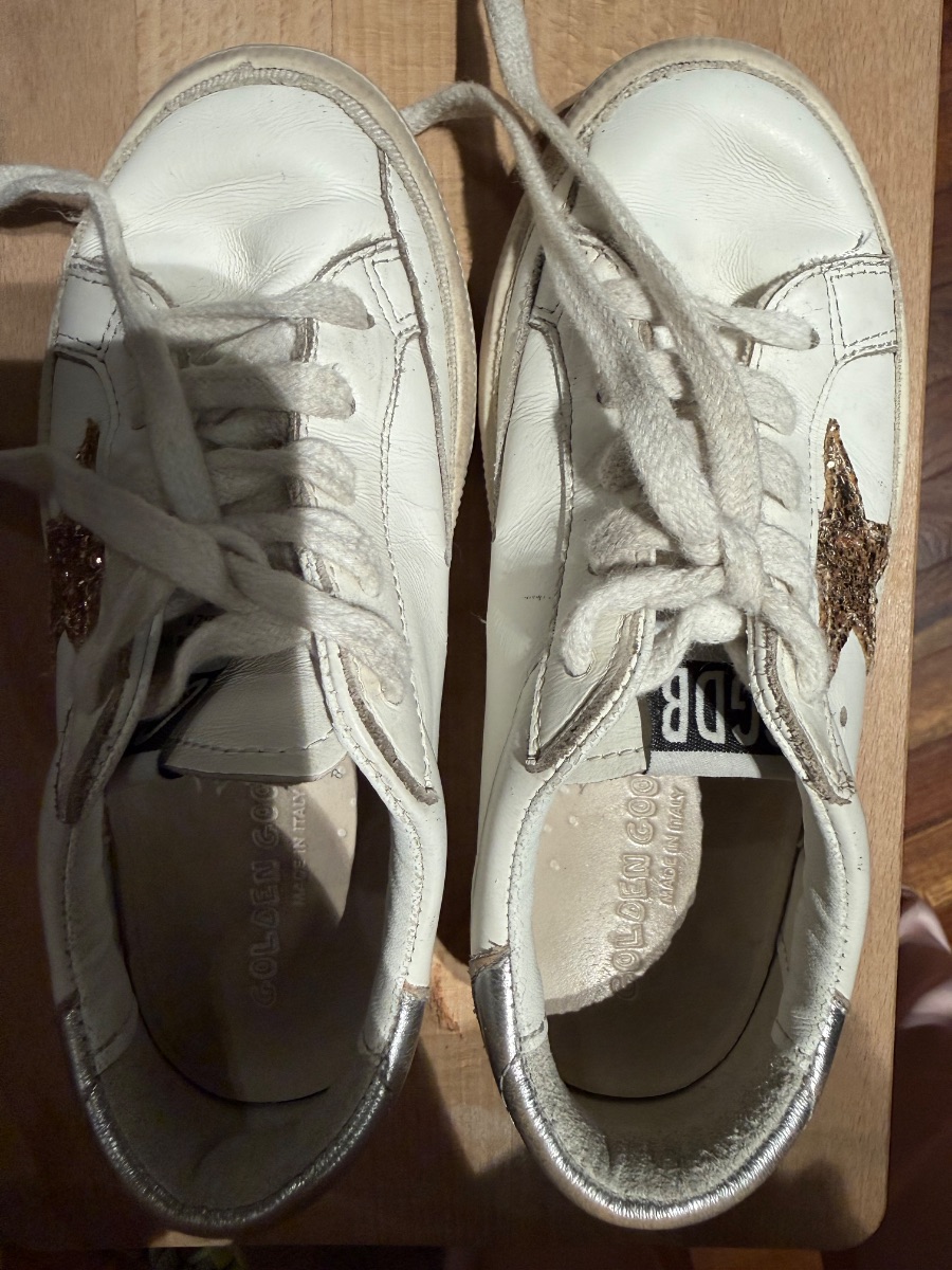 Golden Goose kids white leather sneakers