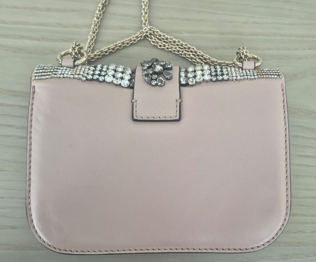 Valentino Garavani Crystal-Embellished Glam Lock Shoulder Bag photo 3