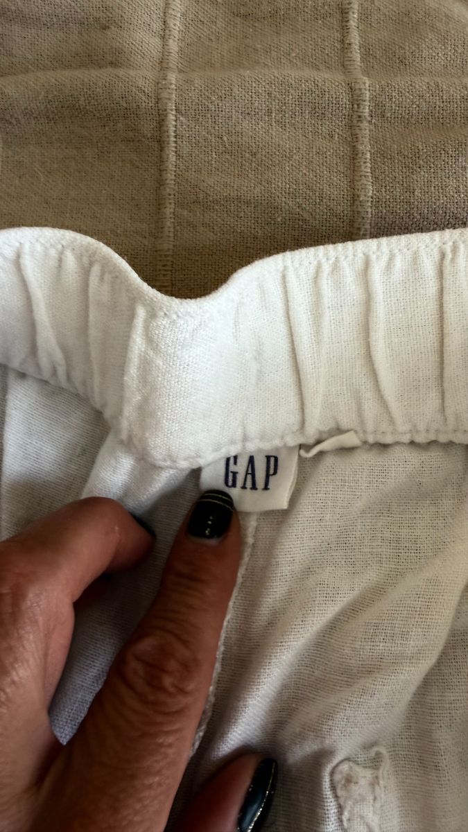 GAP White Linen Trousers Large photo 3