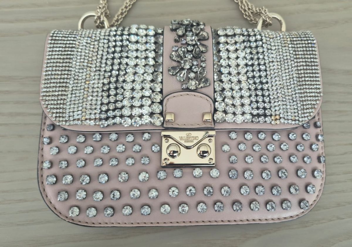 Valentino Garavani Crystal-Embellished Glam Lock Shoulder Bag photo 2