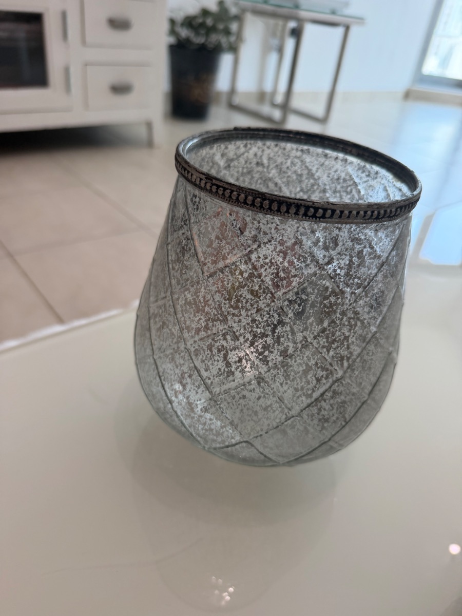 Candle holder silver flec affect photo 3