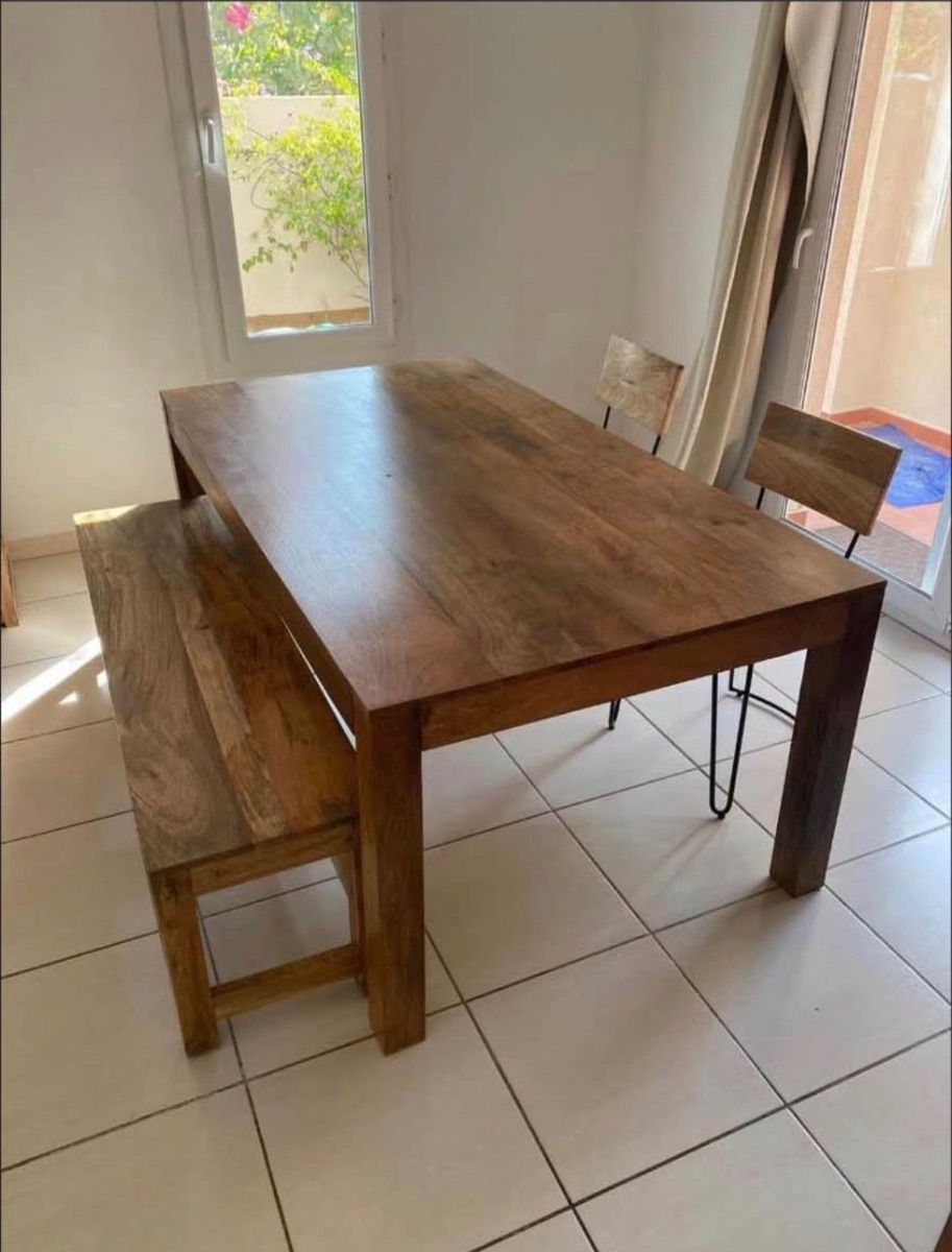 Pinky Dining Table, Bench & chairs