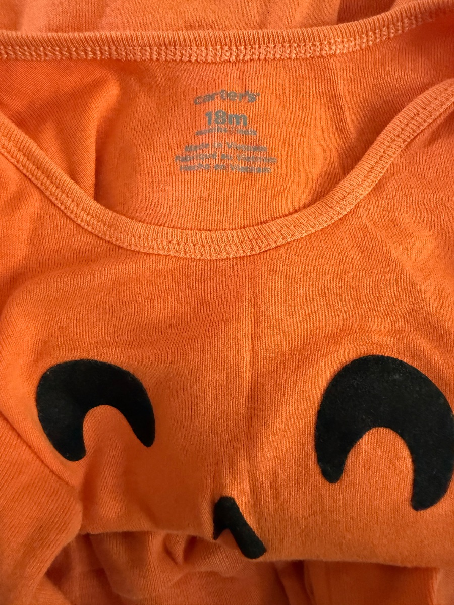 Carters Adorable Halloween Baby Romper Set – Pumpkin photo 3