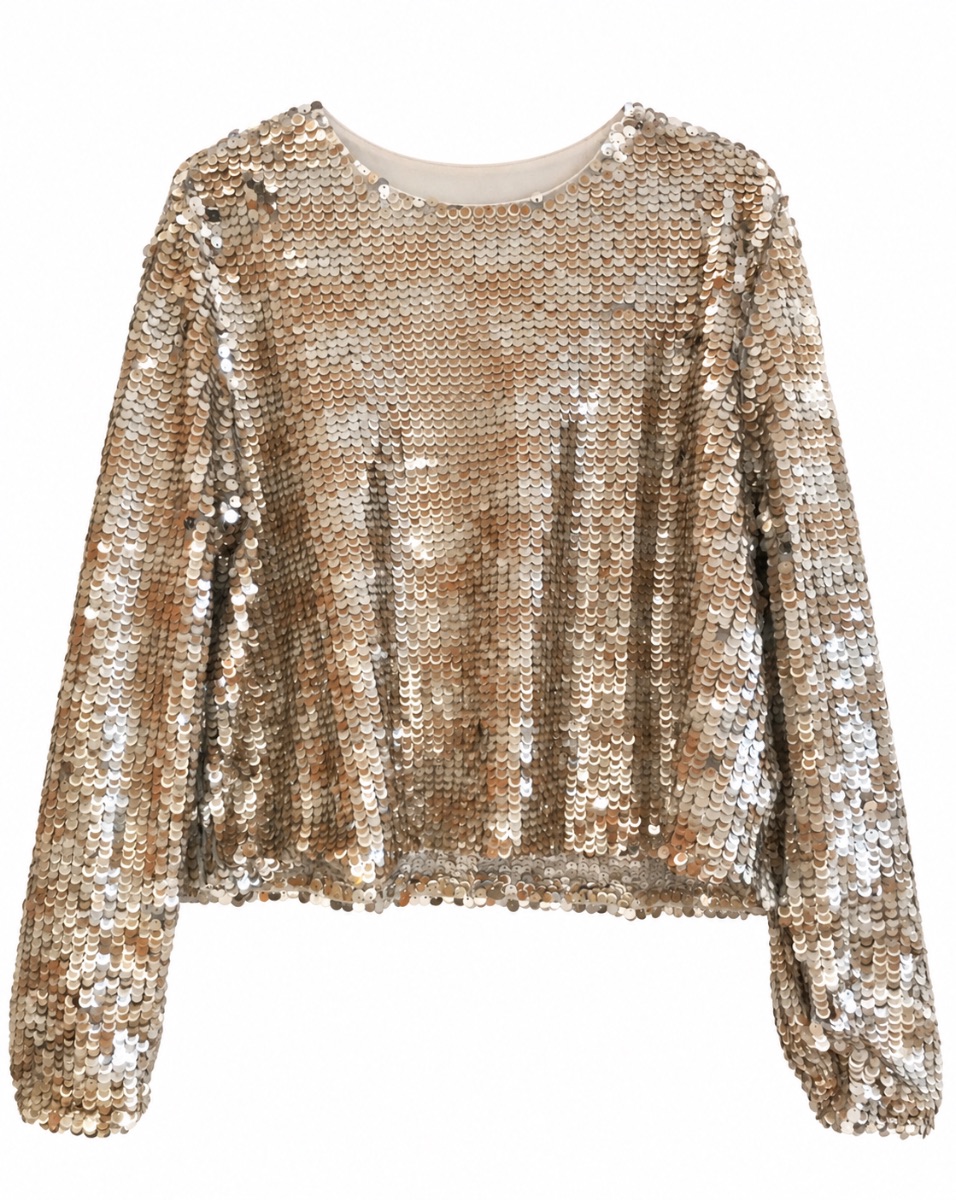 Zara Sequins Top Mixed Metals - Sz S