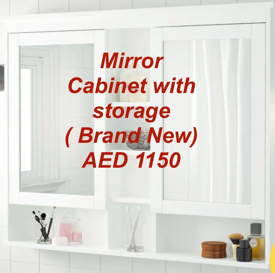 Price is negotiable Brand new White Wall Cabinet with Mirrors