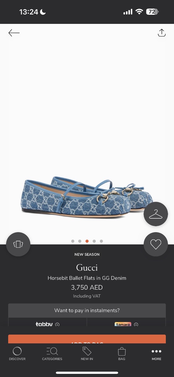 Gucci denim ballet flats