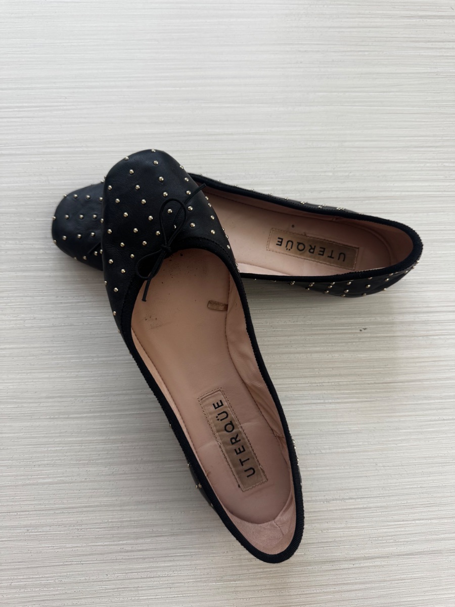 Black studded ballerinas by Uterque photo 2