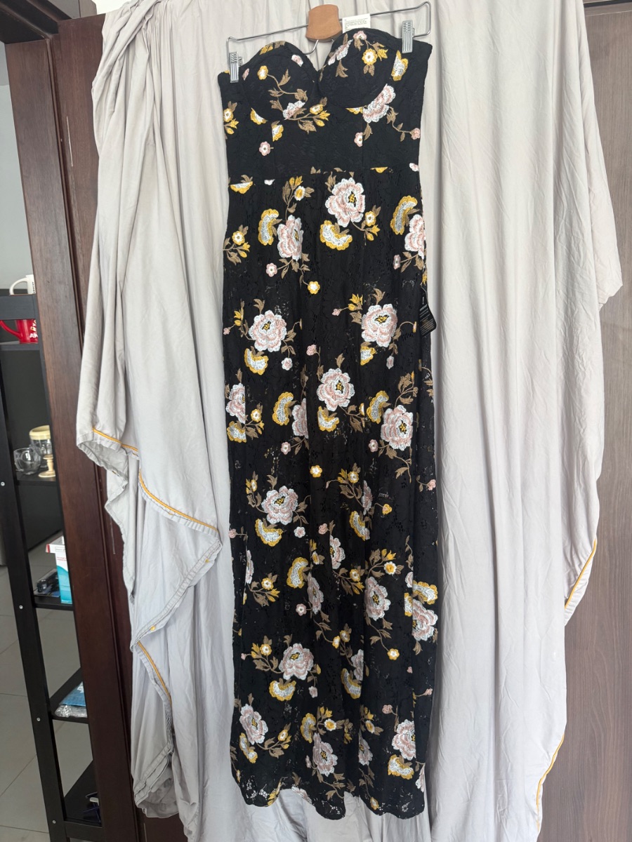 Rare London Limited Edition Black Floral Maxi Dress photo 2