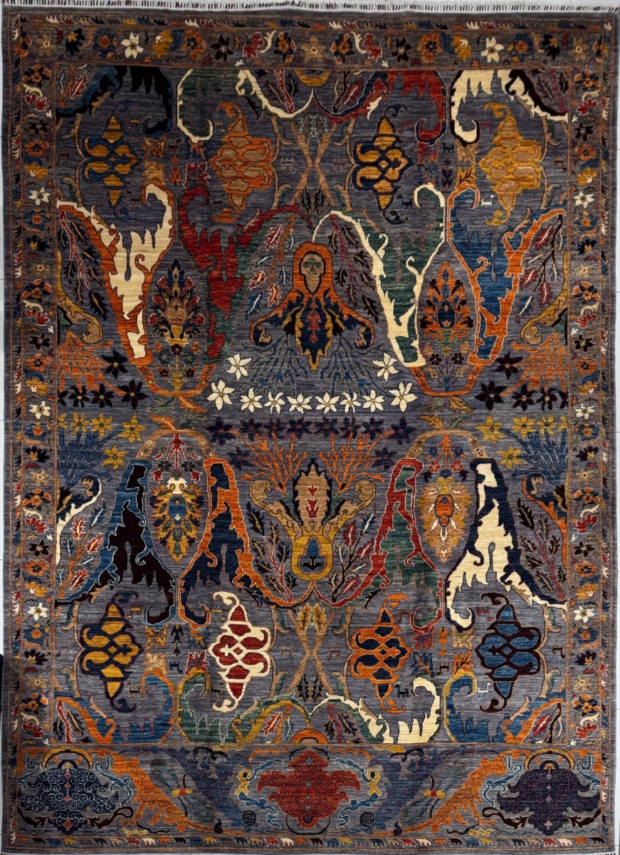 Hand knotted wool rug
