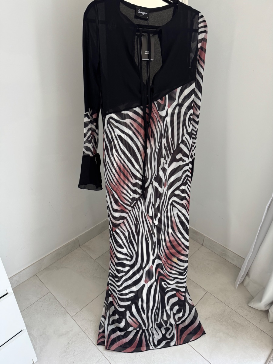 Zebra Print Beach Cover Up – Size medium