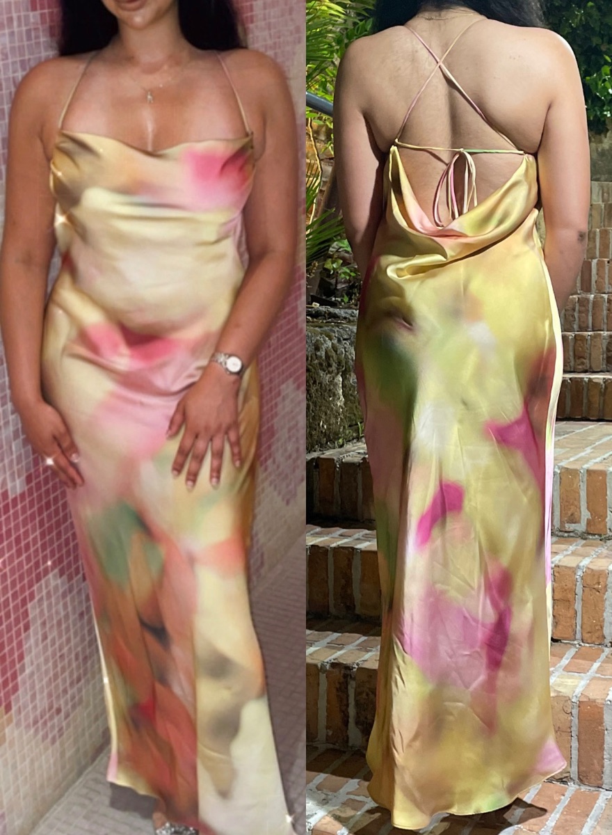 Zara Satin Yellow Dress