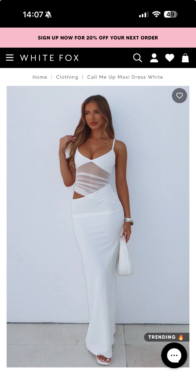 White Fox White long maxi dress