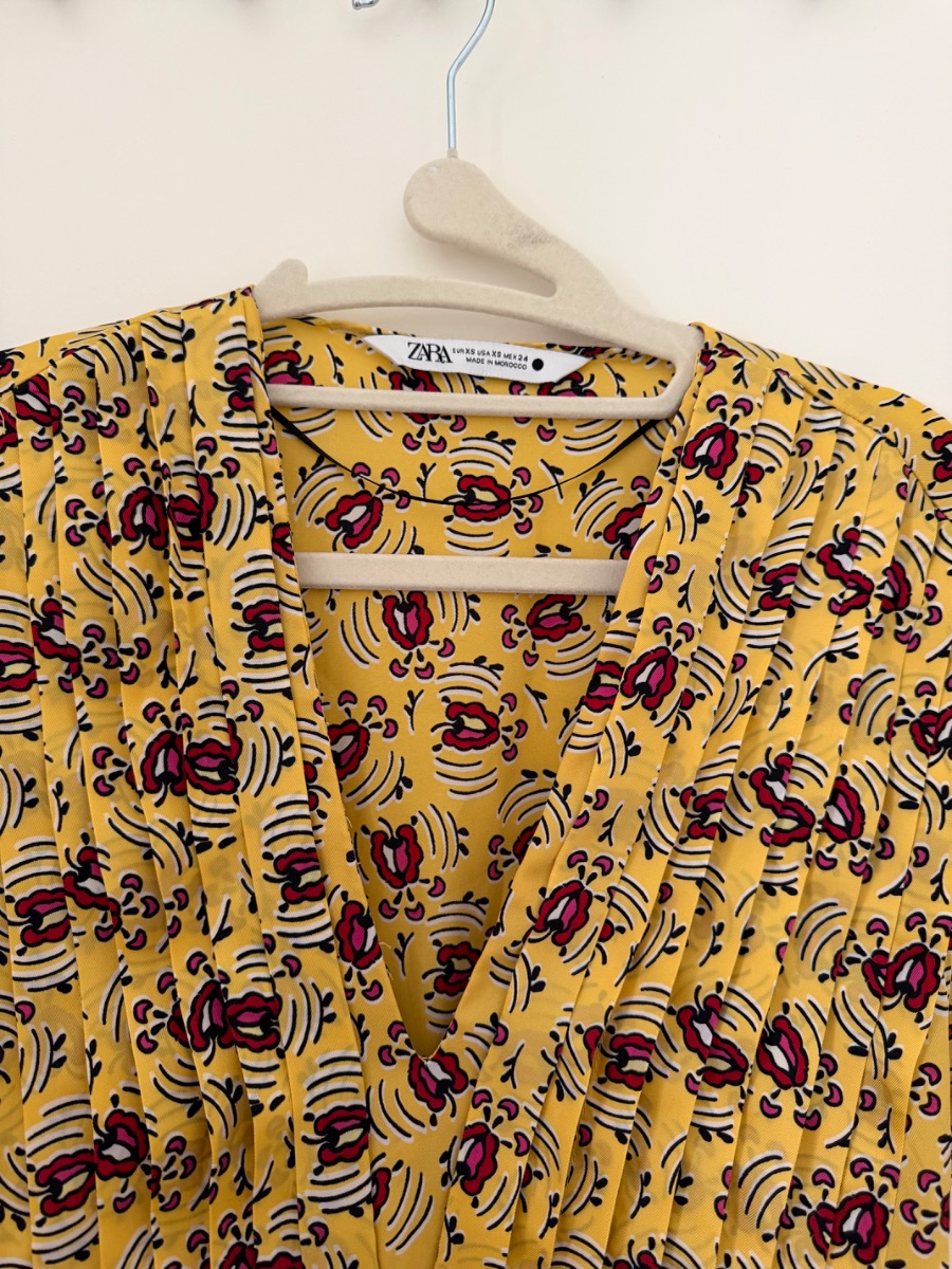 Zara Printed Yellow Maxi Dress photo 2