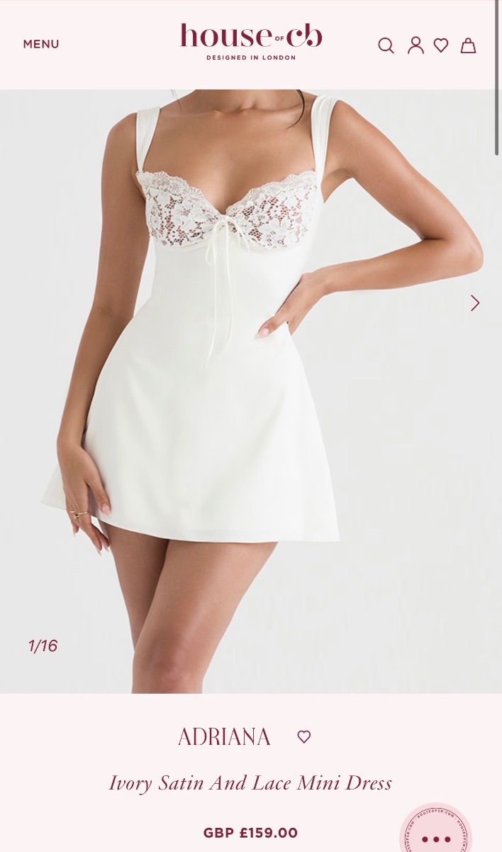 House of cb satin mini dress XS