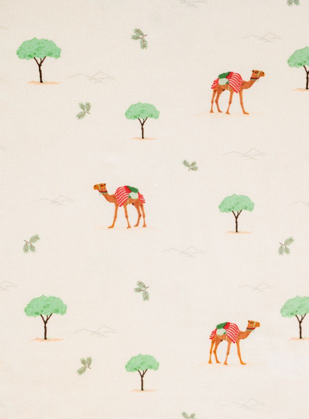 Hushabye Bamboo Pajamas for Kids in Camel Print - Age 2-3 photo 3