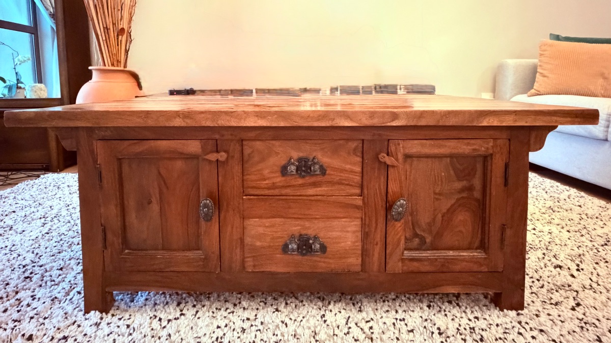 Marina Home Solid Wood Coffee Table with storage - vintage photo 3