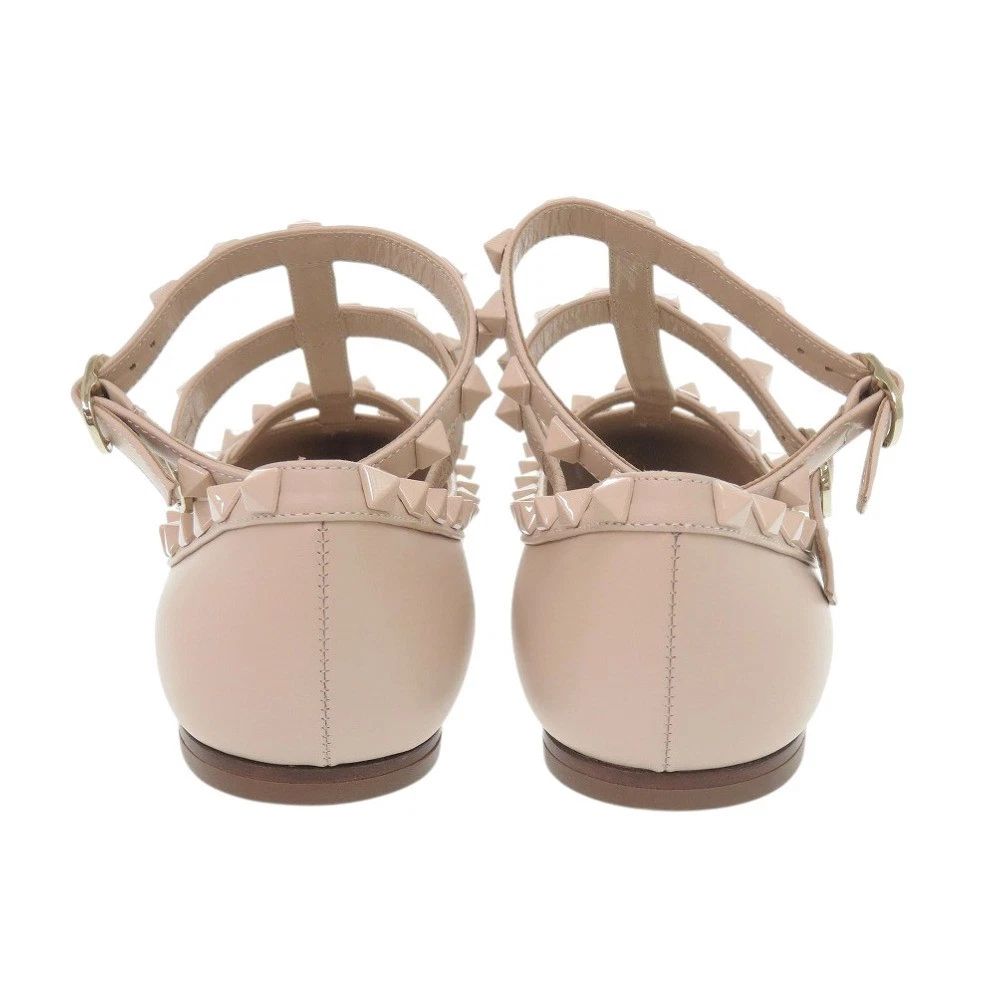 Valentino Rockstud Nude Patent Ankle Strap Ballet Flats photo 3