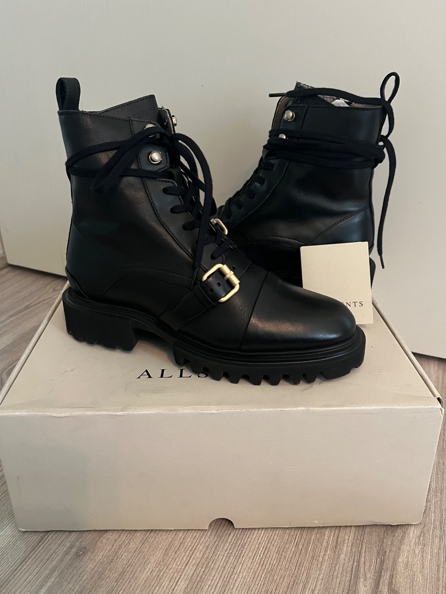 AllSaints All saints black lace up boots size 7