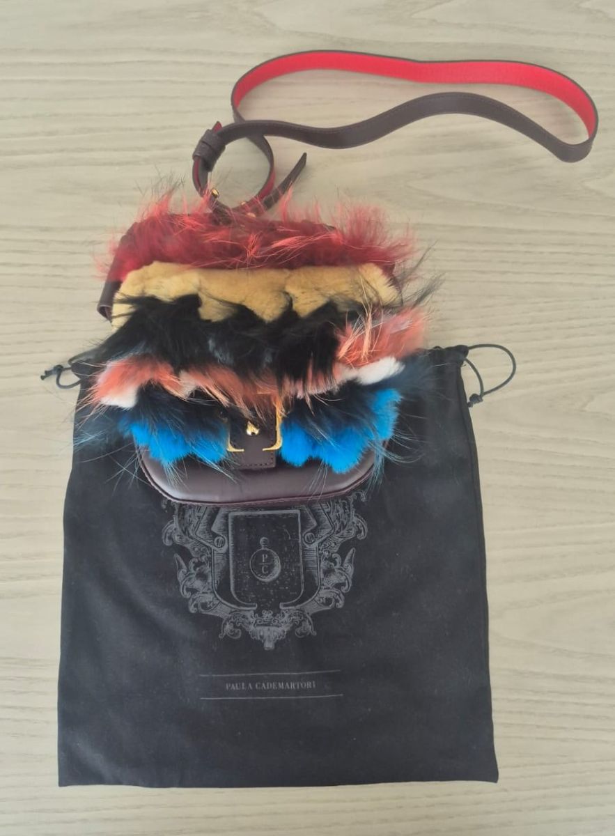 Paula Cademartori Fur and Feather Flap Shoulder Bag photo 2