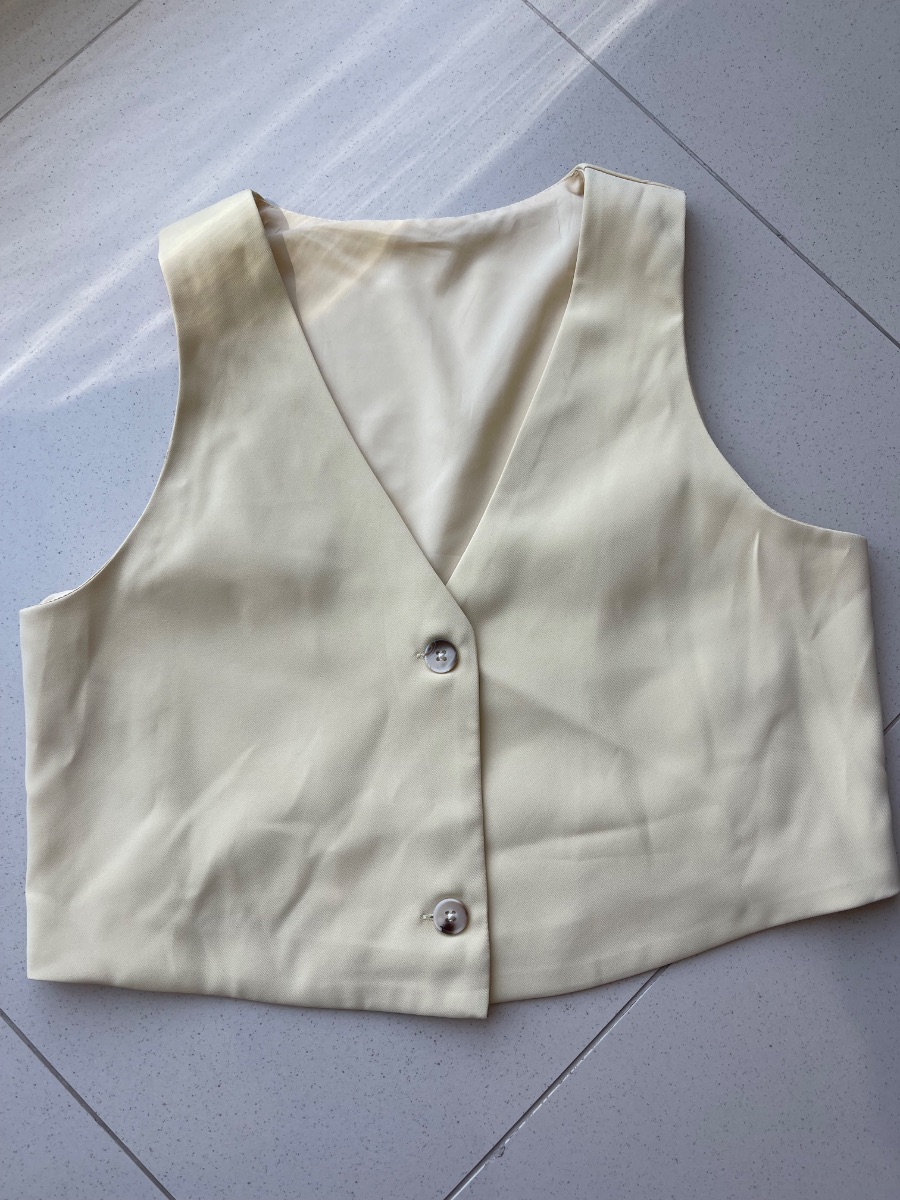Shein Butter Yellow Waistcoat & Skort photo 3