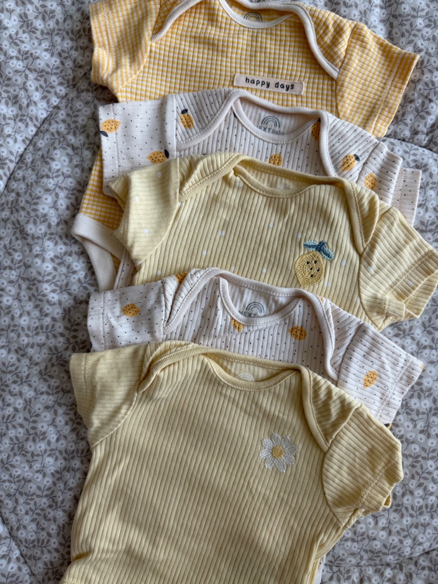 Next Baby 5 Newborn yellow short sleeve vests photo 2
