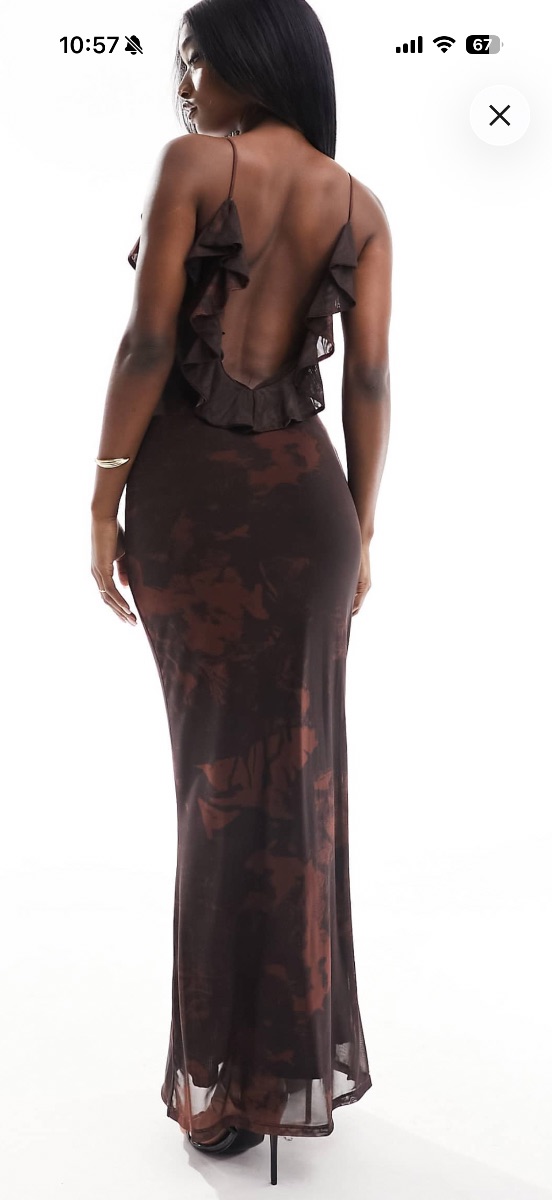 Asos Design ASOS brown marble maxi dress photo 2