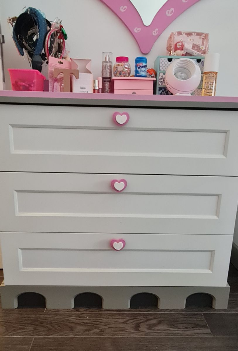 Pan Home girls bedside table, mirror , and dressing table