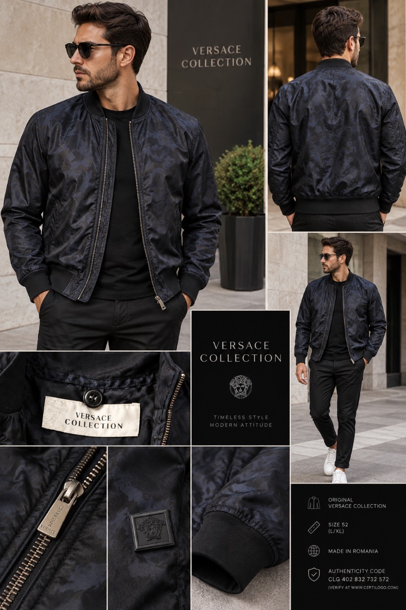 Original Versace Collection Bomber Jacket – Size 52 (L/XL)