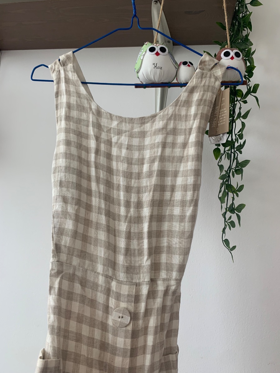 Mango Gingham Linen Dress with Tags photo 2