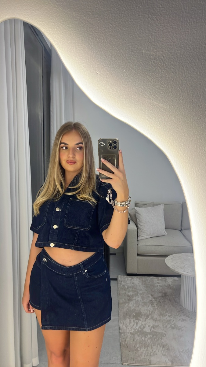Zara navy denim co ord