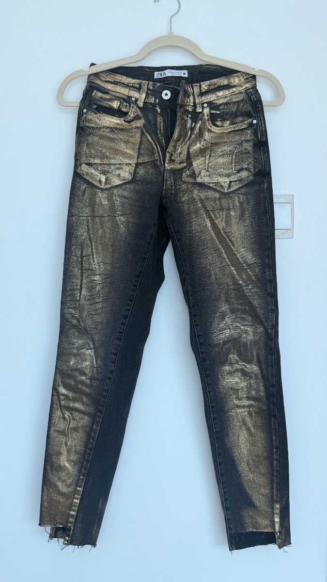 Golden jeans Zara