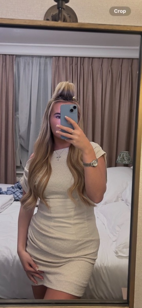 Fashion Nova Cream corset waist dress photo 3