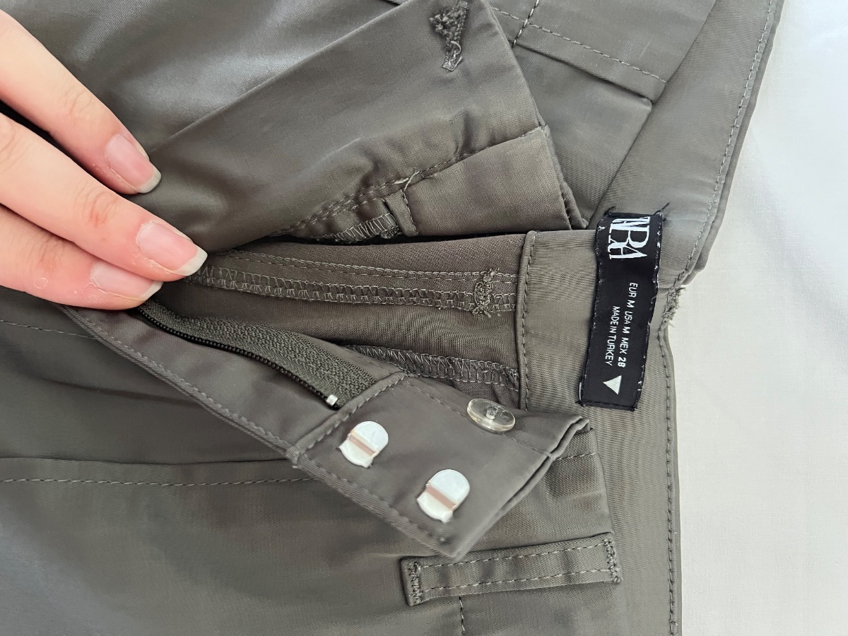 Zara Satin Cargo Trousers – Khaki – Size M photo 3
