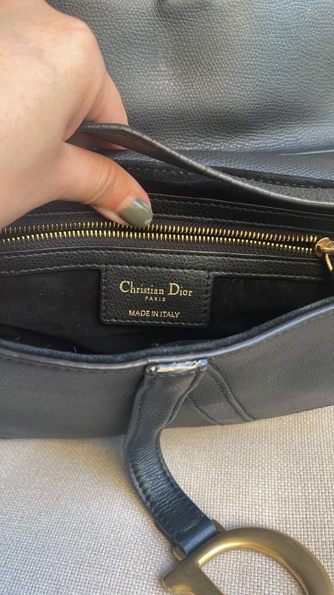 Dior CD black leather saddle bag photo 3