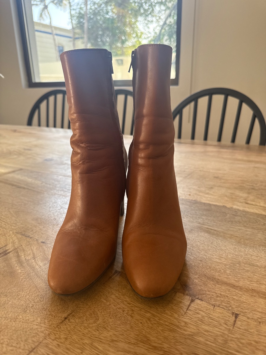 Jonak Paris camel brown leather boots photo 2