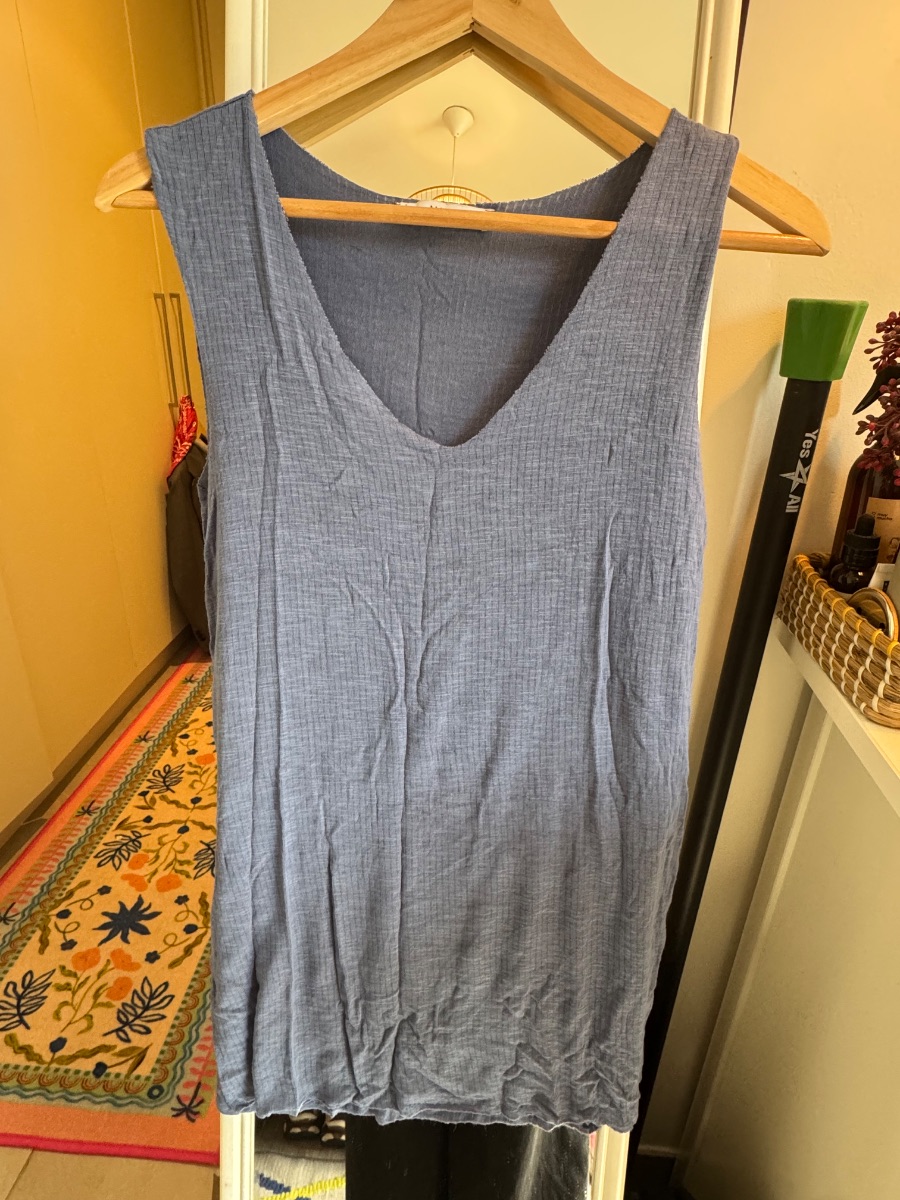Mango Blue tee with split side photo 2