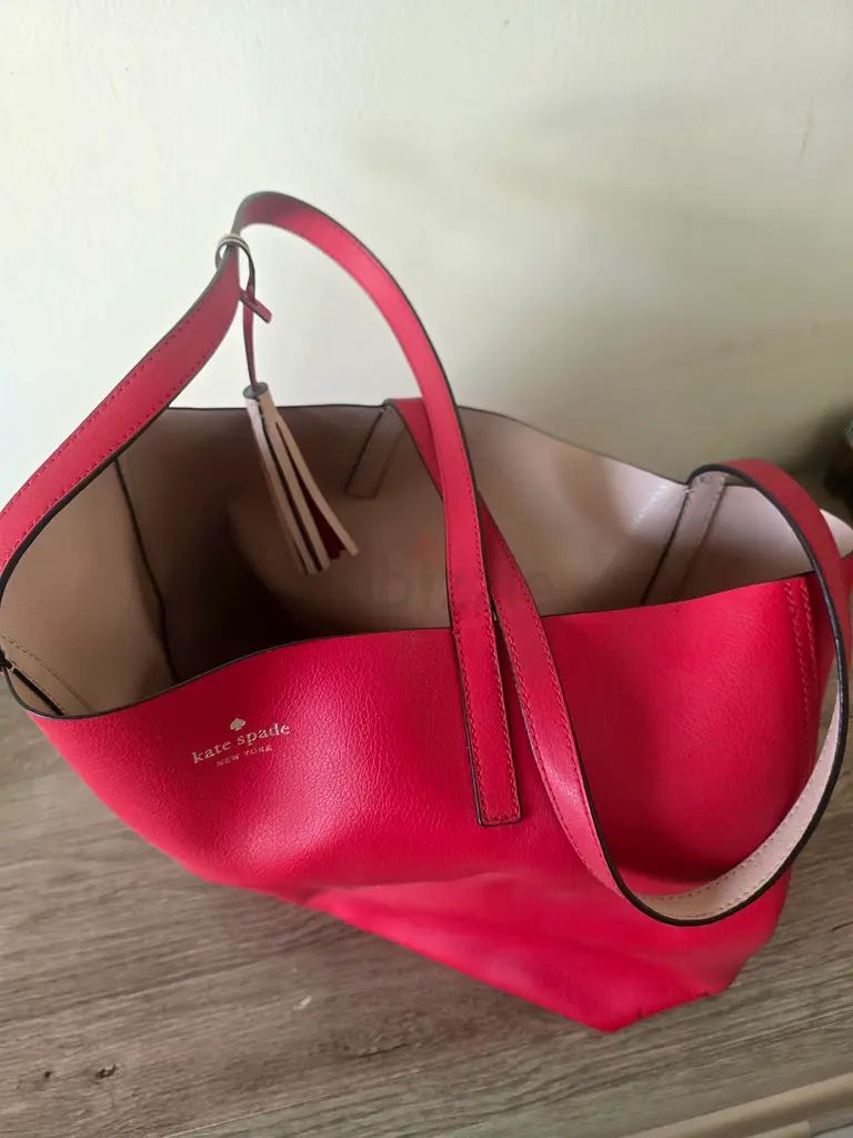 Kate Spade Lakeland Marina Reversible Tote – Red & Beige Leather photo 2