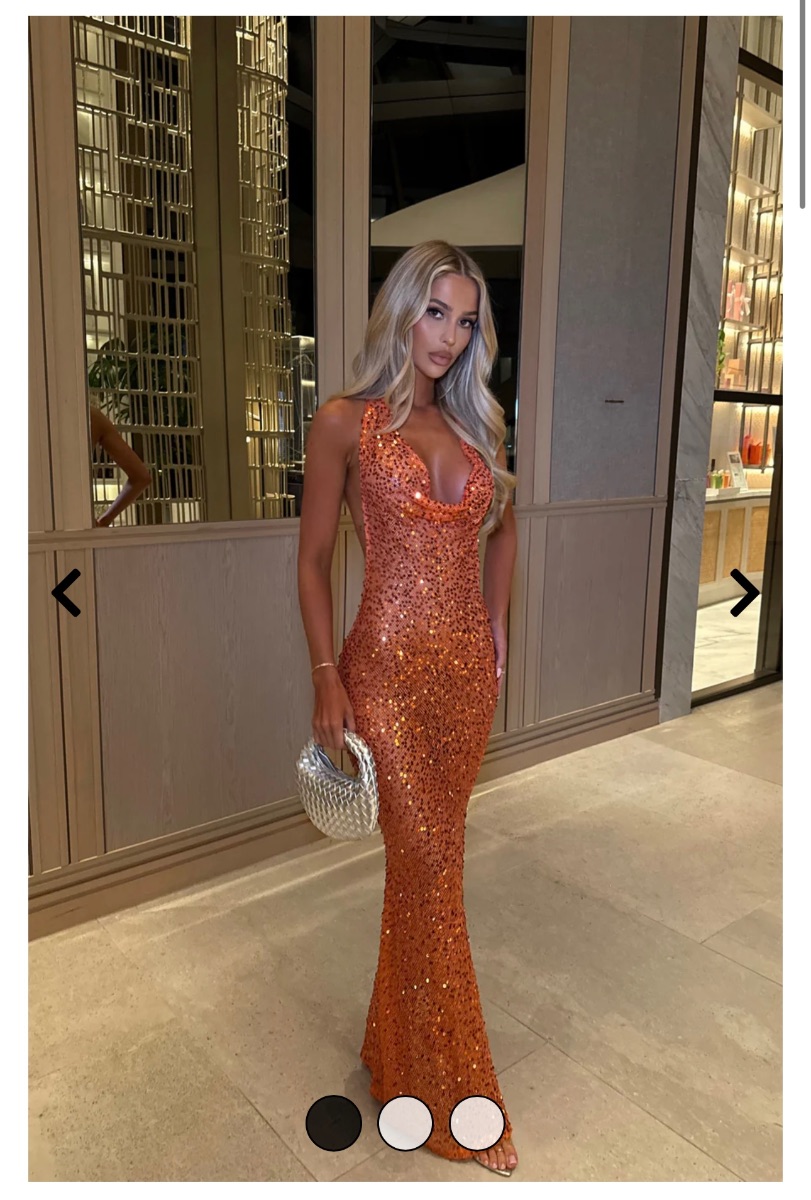 Sorelle Orange glitter dress