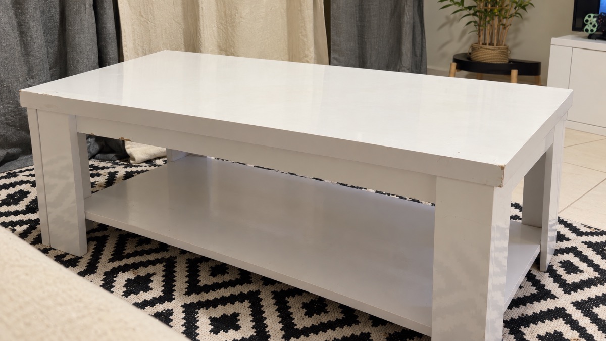 Pan Home Modern White Coffee Table with Storage Shelf