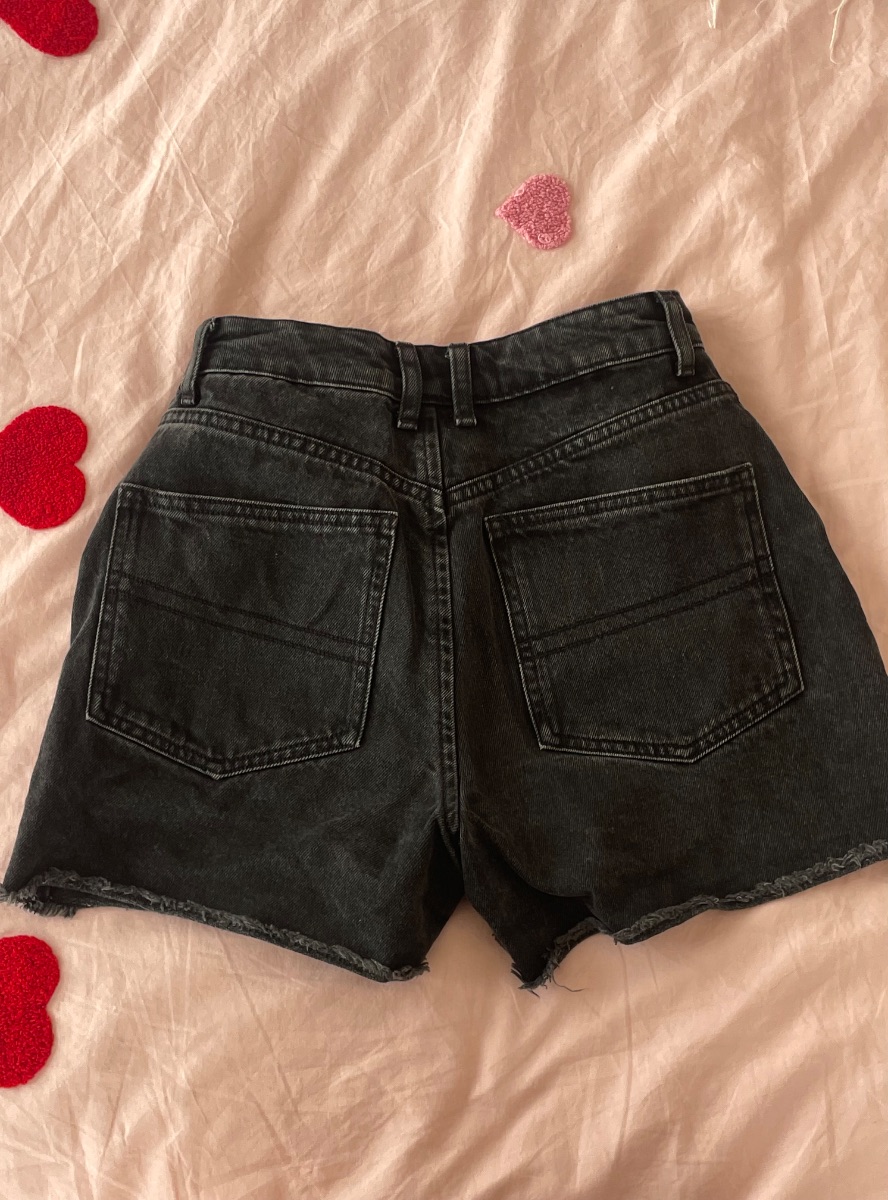 ASOS Collusion black denim short photo 2