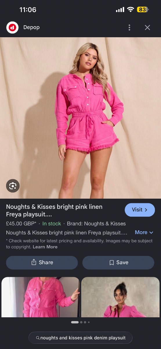 Noughts & Kisses Noughts and kisses pink denim playsuit