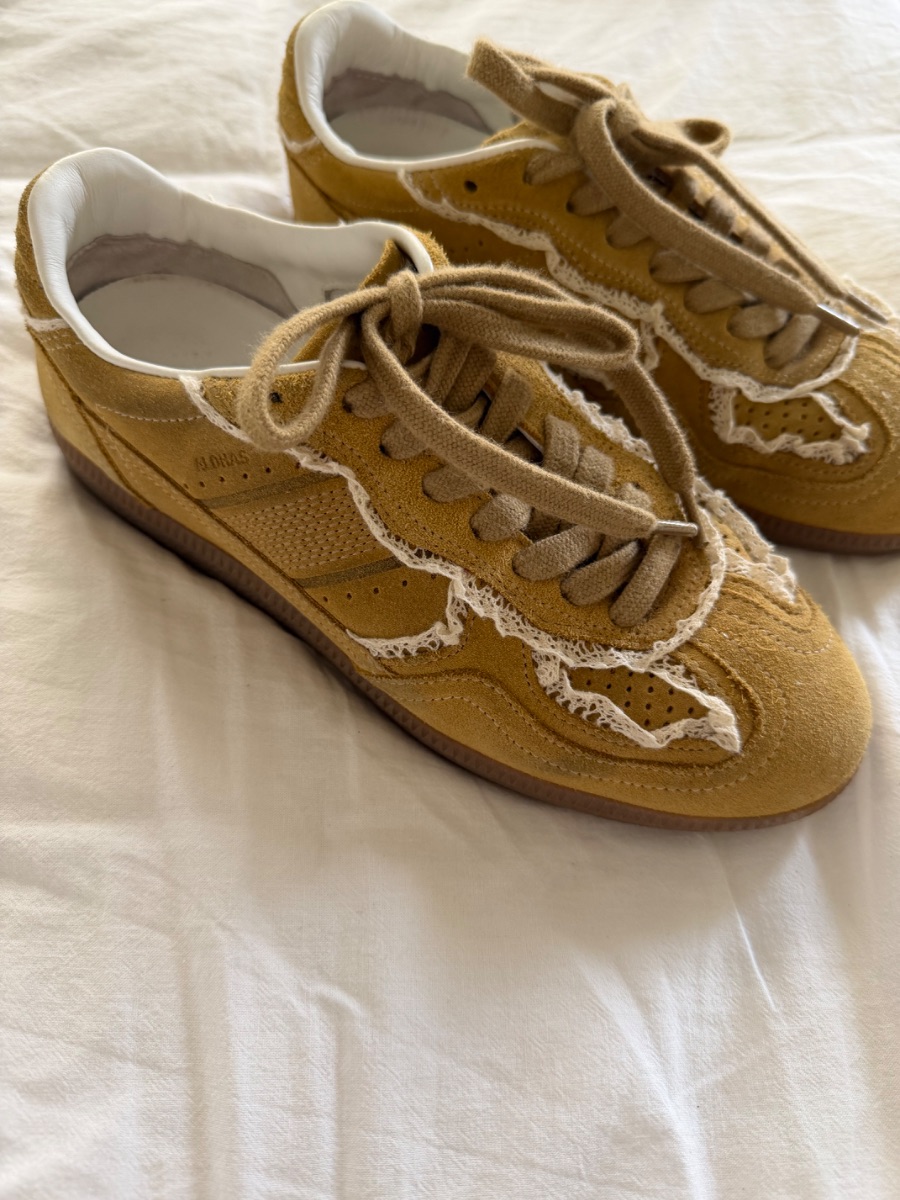 ALOHAS Mustard Yellow Lace Sneakers photo 2