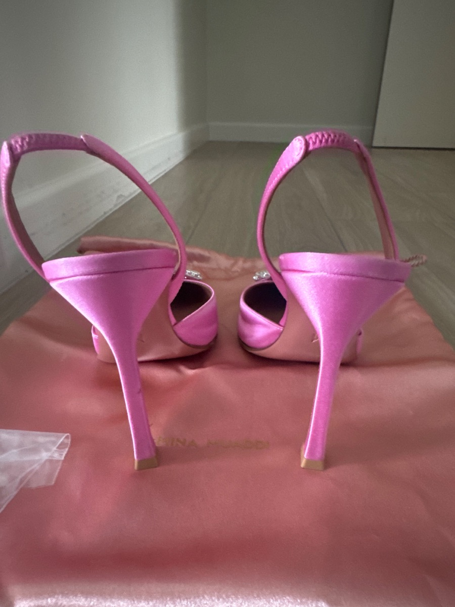 Amina Muaddi Pink Heels 39.5 photo 3