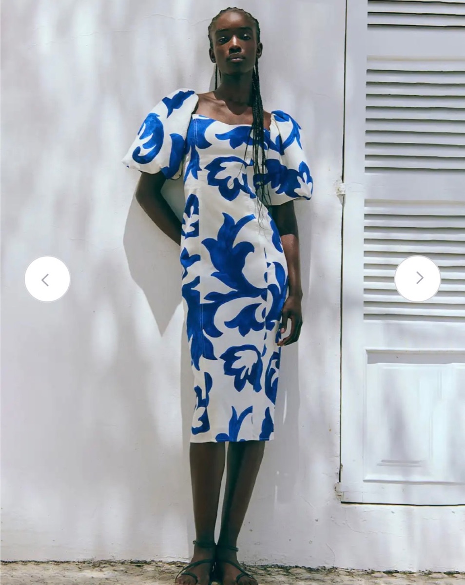 H&M HM Balloon Sleeve Dress Midi