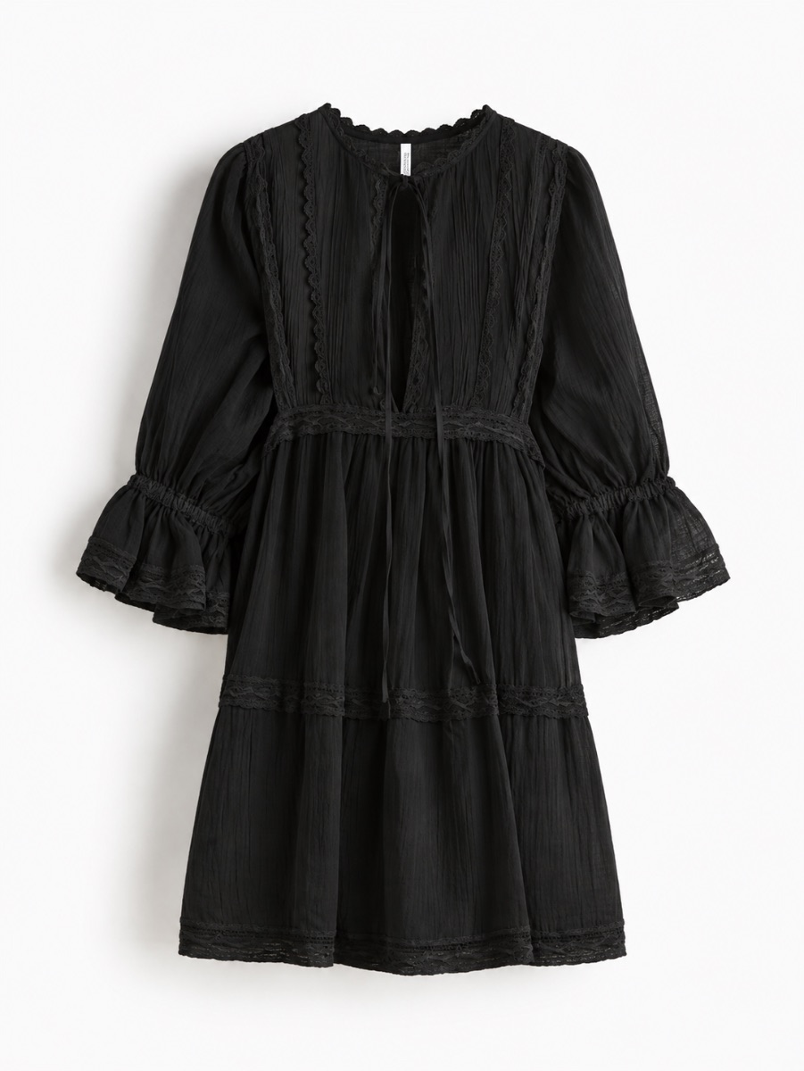 H&M Bohemian Black Dress - Sz M