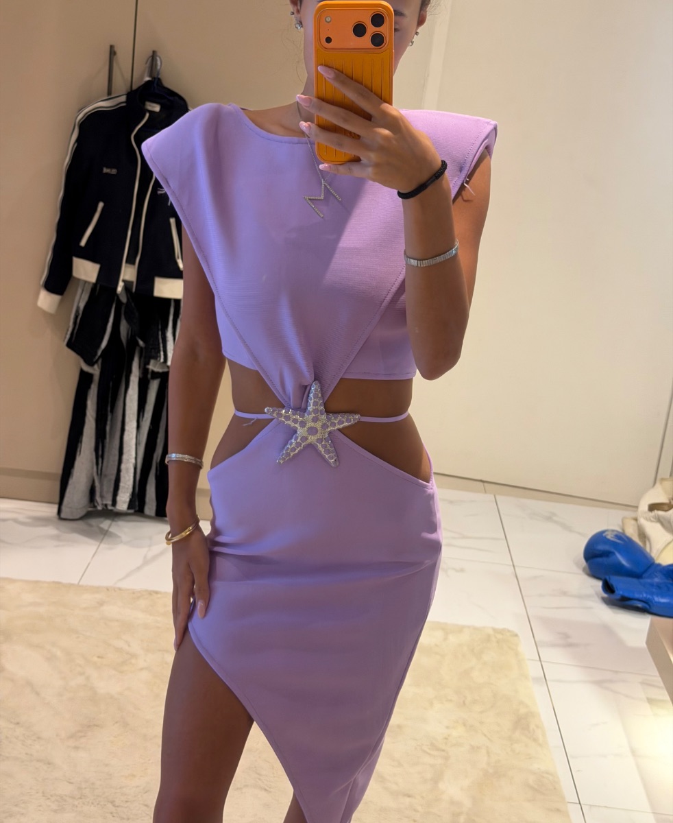 Purple summer cut out dress